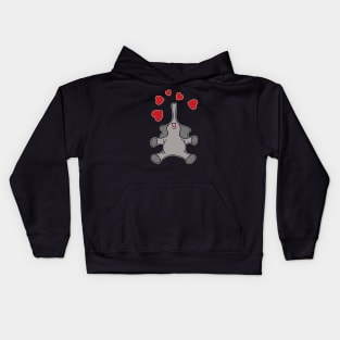 Joyful Valentine's Day Elephant Kids Hoodie